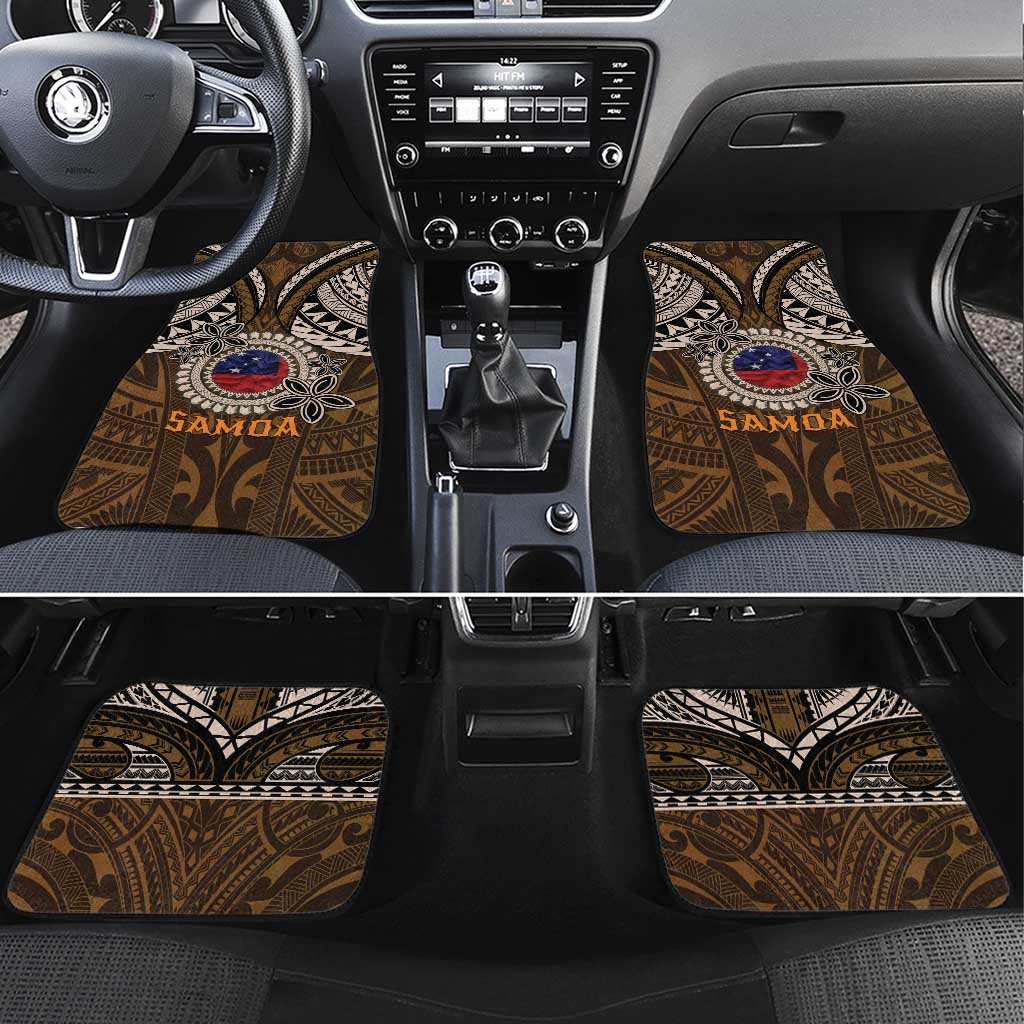 Samoa Warrior Car Mats The Mighty Samoan Warrior Spirit LT9 Set 4pcs Black - Polynesian Pride
