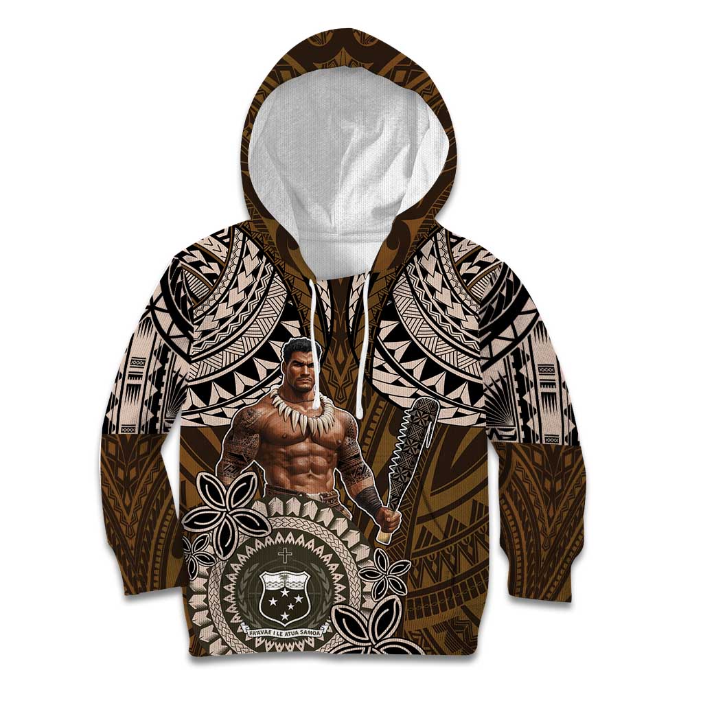 Samoa Warrior Kid Hoodie The Mighty Samoan Warrior Spirit LT9 Hoodie Black - Polynesian Pride
