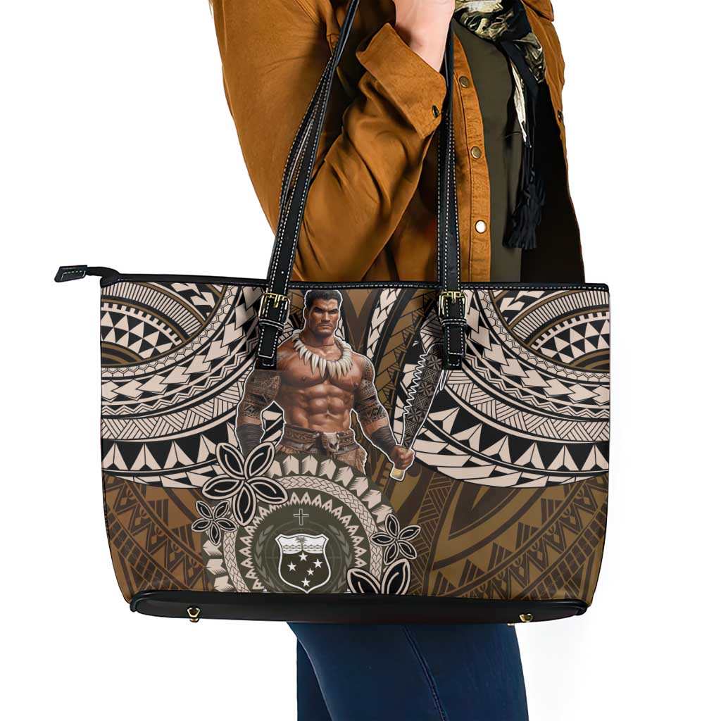 Samoa Warrior Leather Tote Bag The Mighty Samoan Warrior Spirit