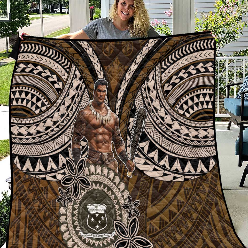 Samoa Warrior Quilt The Mighty Samoan Warrior Spirit LT9 Black - Polynesian Pride