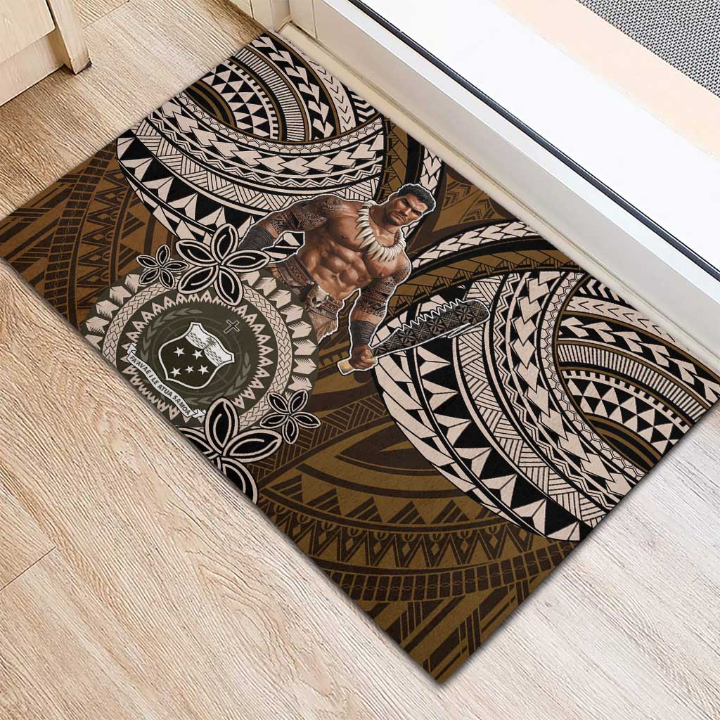Samoa Warrior Rubber Doormat The Mighty Samoan Warrior Spirit LT9 - Polynesian Pride