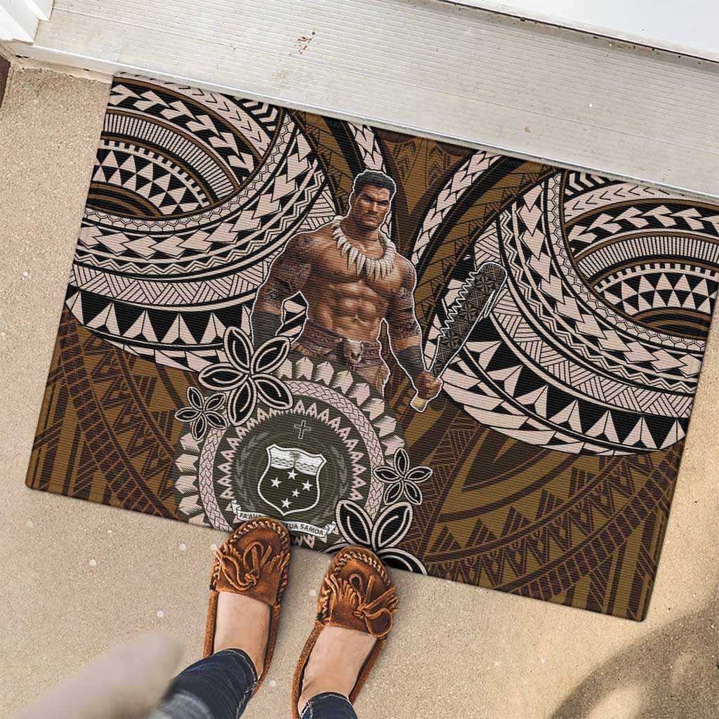 Samoa Warrior Rubber Doormat The Mighty Samoan Warrior Spirit LT9 - Polynesian Pride