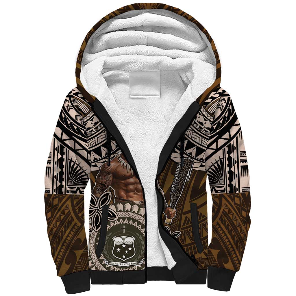 Samoa Warrior Sherpa Hoodie The Mighty Samoan Warrior Spirit LT9 Unisex Black - Polynesian Pride