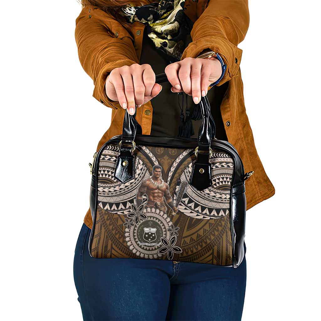 Samoa Warrior Shoulder Handbag The Mighty Samoan Warrior Spirit LT9 One Size Black - Polynesian Pride