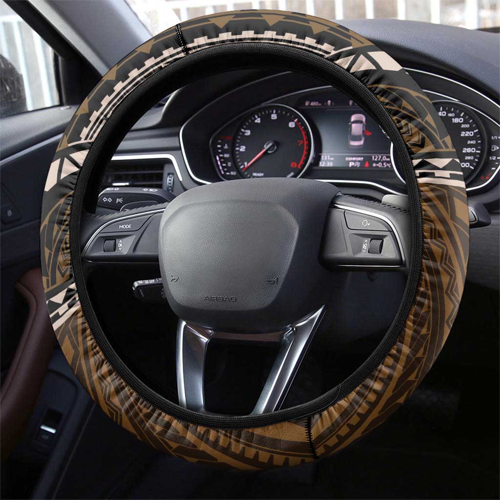 Samoa Warrior Steering Wheel Cover The Mighty Samoan Warrior Spirit LT9 - Polynesian Pride