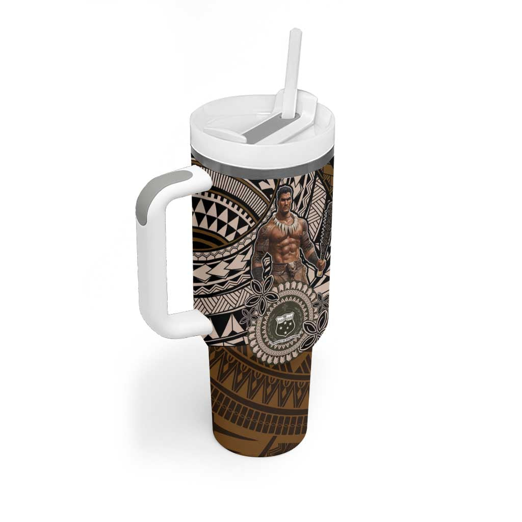 Samoa Warrior Tumbler With Handle The Mighty Samoan Warrior Spirit LT9 - Polynesian Pride