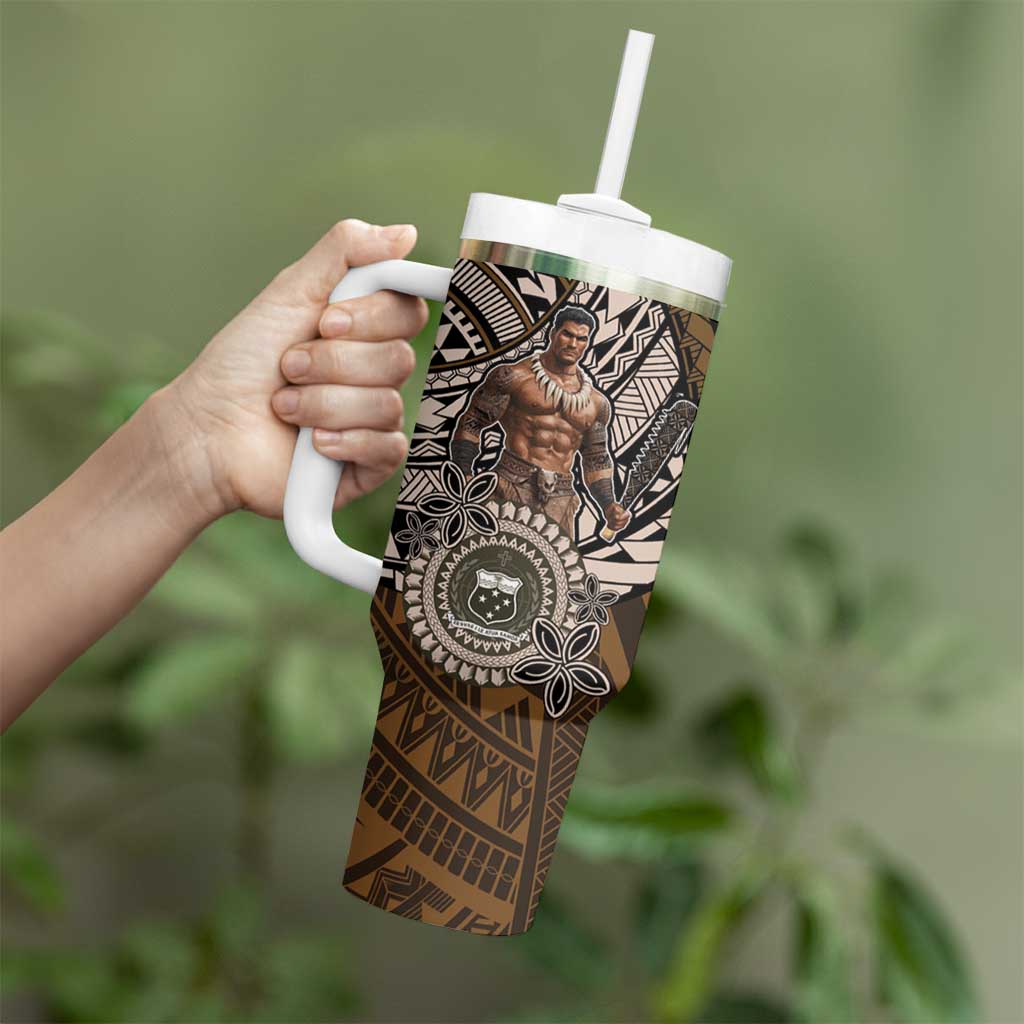 Samoa Warrior Tumbler With Handle The Mighty Samoan Warrior Spirit LT9 - Polynesian Pride