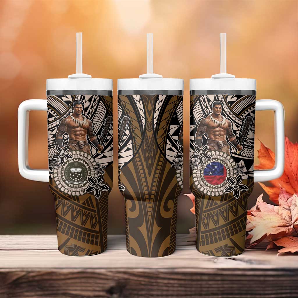 Samoa Warrior Tumbler With Handle The Mighty Samoan Warrior Spirit LT9 - Polynesian Pride