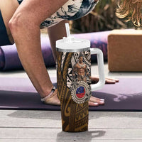 Samoa Warrior Tumbler With Handle The Mighty Samoan Warrior Spirit LT9 - Polynesian Pride
