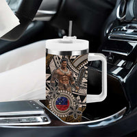 Samoa Warrior Tumbler With Handle The Mighty Samoan Warrior Spirit LT9 - Polynesian Pride