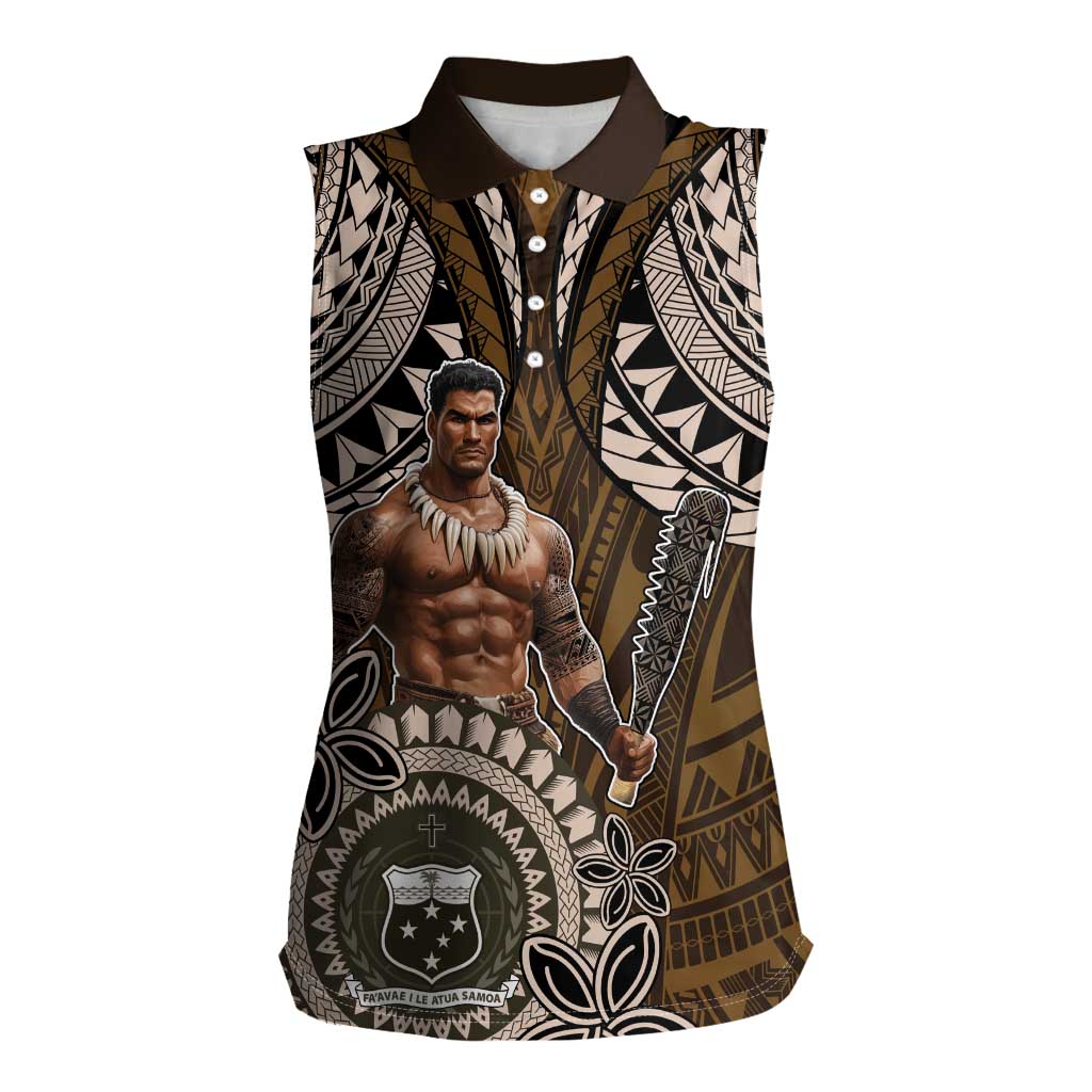 Samoa Warrior Women Sleeveless Polo Shirt The Mighty Samoan Warrior Spirit
