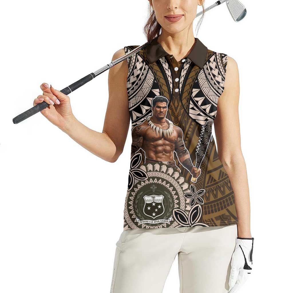 Samoa Warrior Women Sleeveless Polo Shirt The Mighty Samoan Warrior Spirit