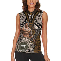 Samoa Warrior Women Sleeveless Polo Shirt The Mighty Samoan Warrior Spirit