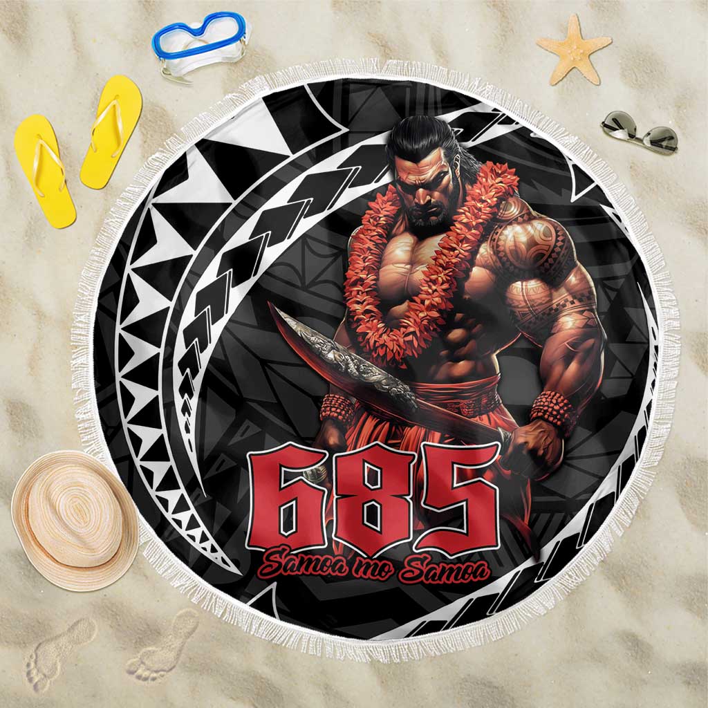 Samoan Pride Polynesian Tribal Warrior Beach Blanket 685 Samoa Mo Samoa LT9 One Size 150cm Black - Polynesian Pride
