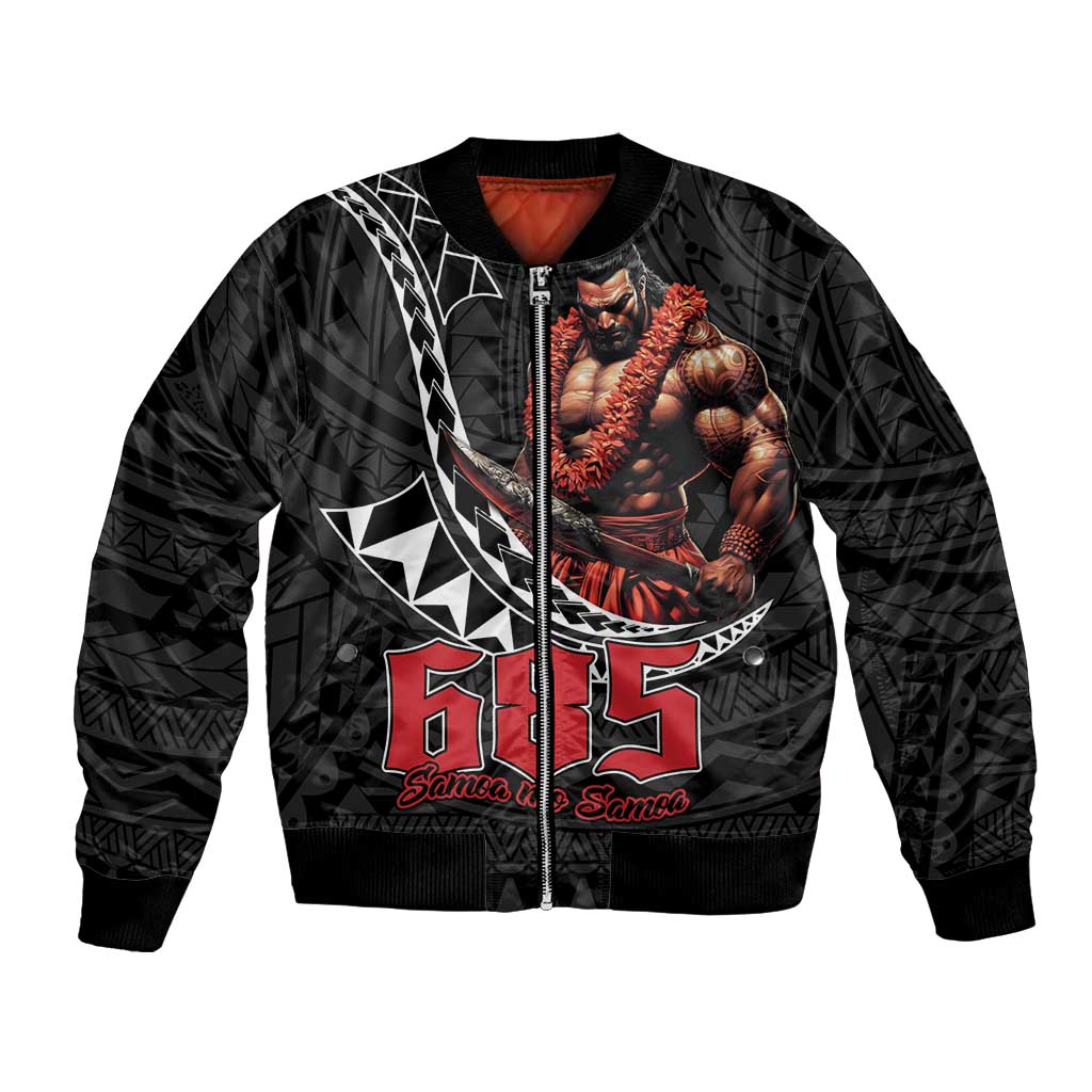 Samoan Pride Polynesian Tribal Warrior Bomber Jacket 685 Samoa Mo Samoa LT9 Unisex Black - Polynesian Pride