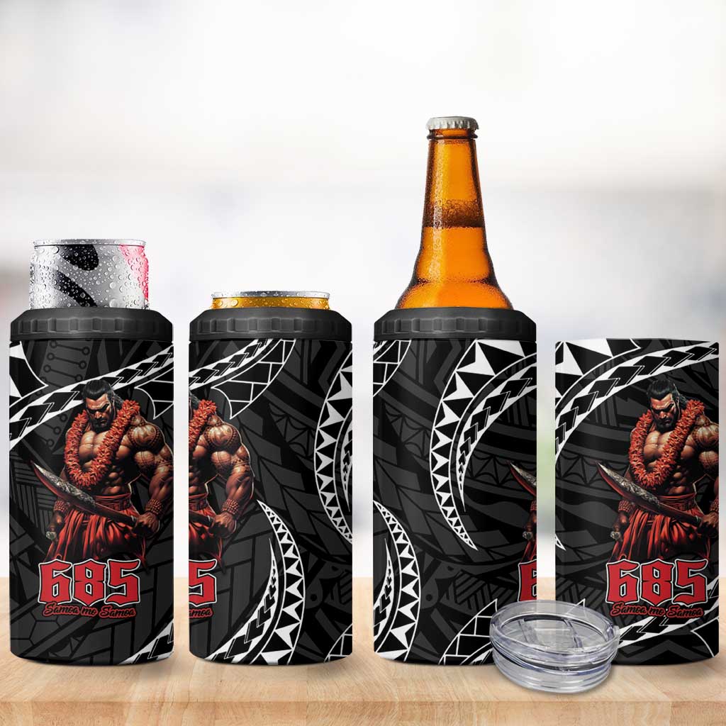 Samoan Pride Polynesian Tribal Warrior 4 in 1 Can Cooler Tumbler 685 Samoa Mo Samoa