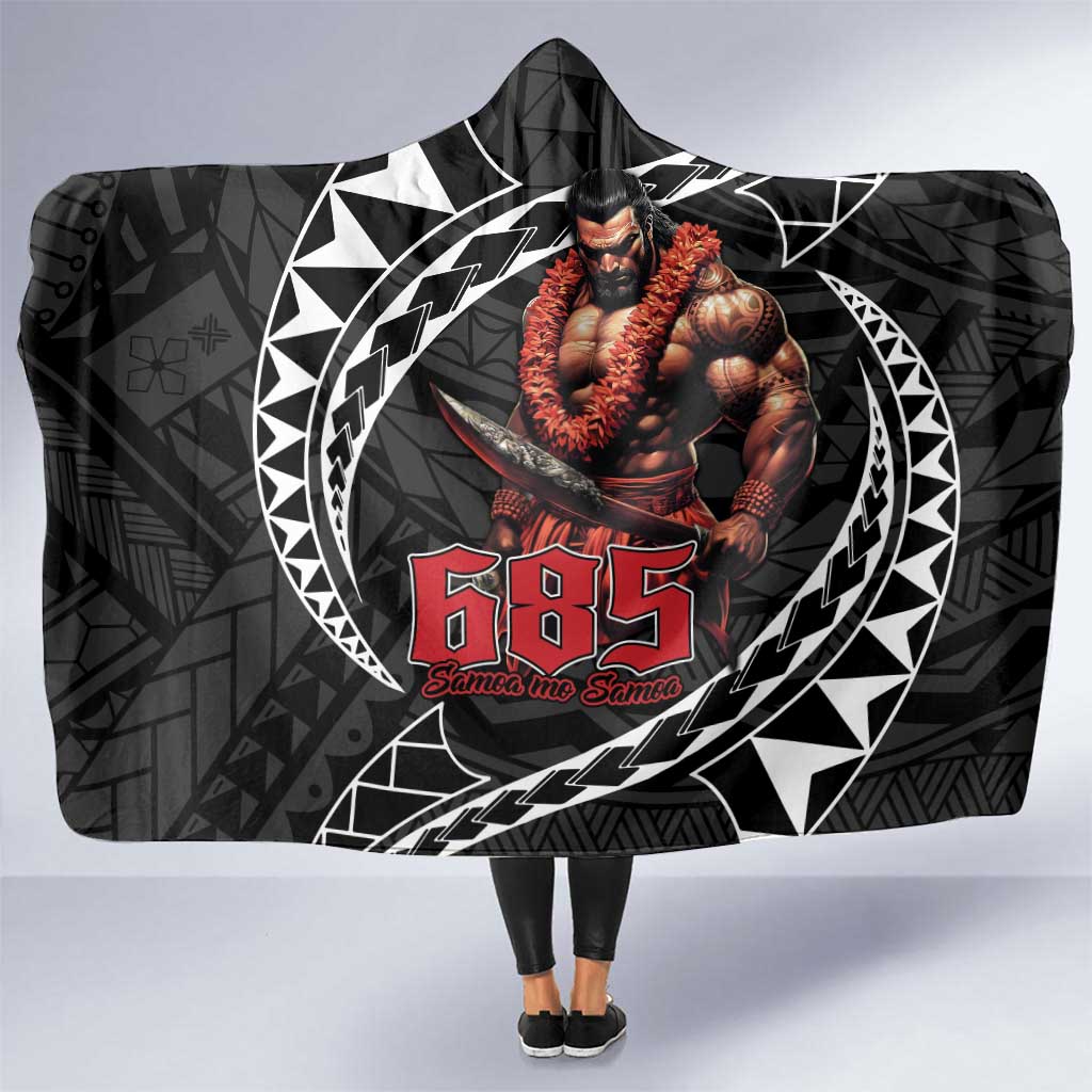 Samoan Pride Polynesian Tribal Warrior Hooded Blanket 685 Samoa Mo Samoa LT9 One Size Black - Polynesian Pride