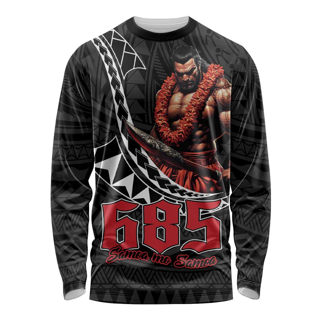 Samoan Pride Polynesian Tribal Warrior Long Sleeve Shirt 685 Samoa Mo Samoa LT9 Unisex Black - Polynesian Pride
