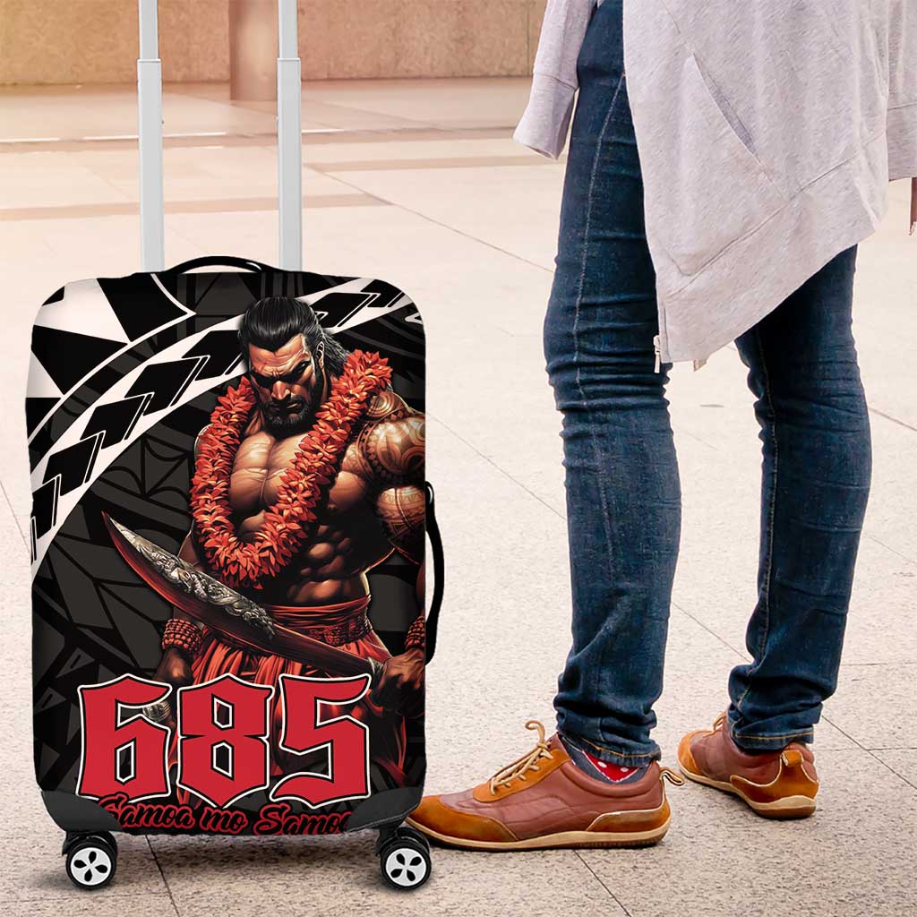 Samoan Pride Polynesian Tribal Warrior Luggage Cover 685 Samoa Mo Samoa LT9 Black - Polynesian Pride