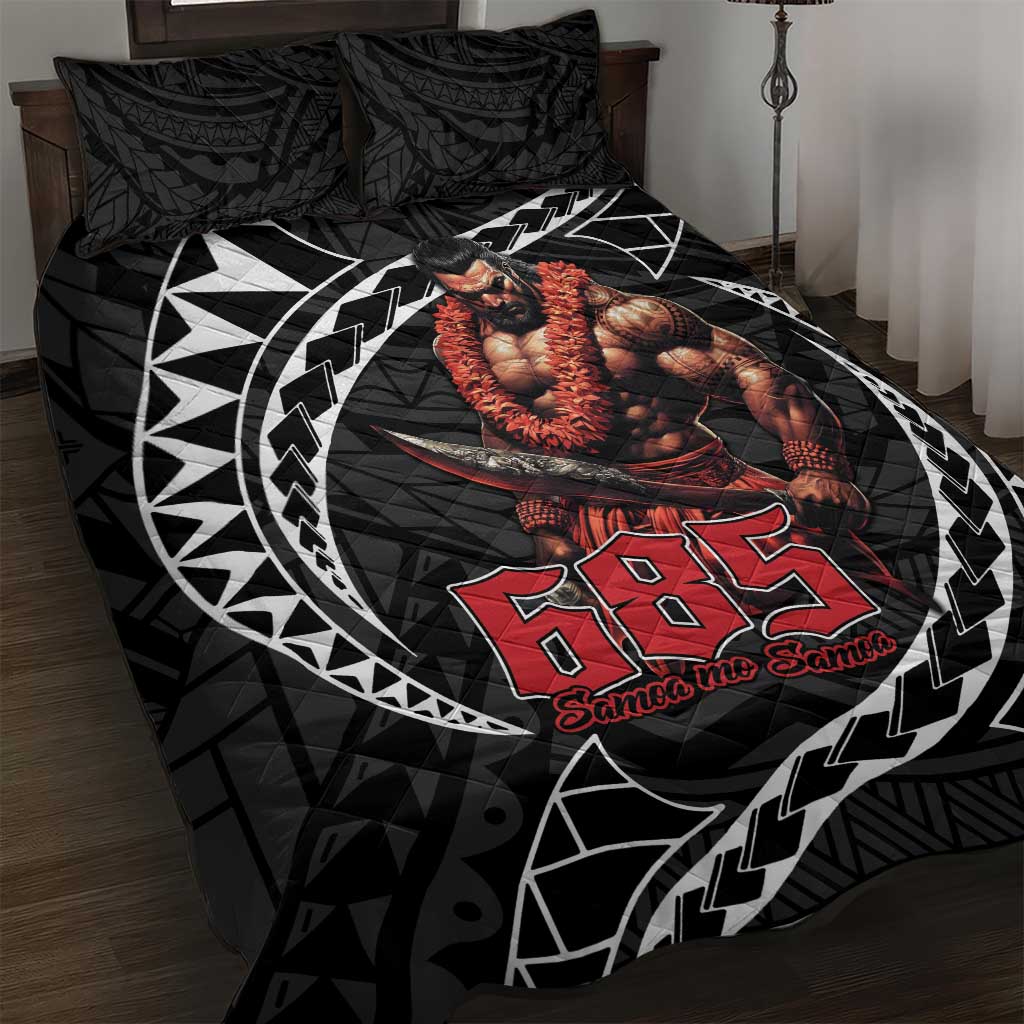 Samoan Pride Polynesian Tribal Warrior Quilt Bed Set 685 Samoa Mo Samoa LT9 Black - Polynesian Pride