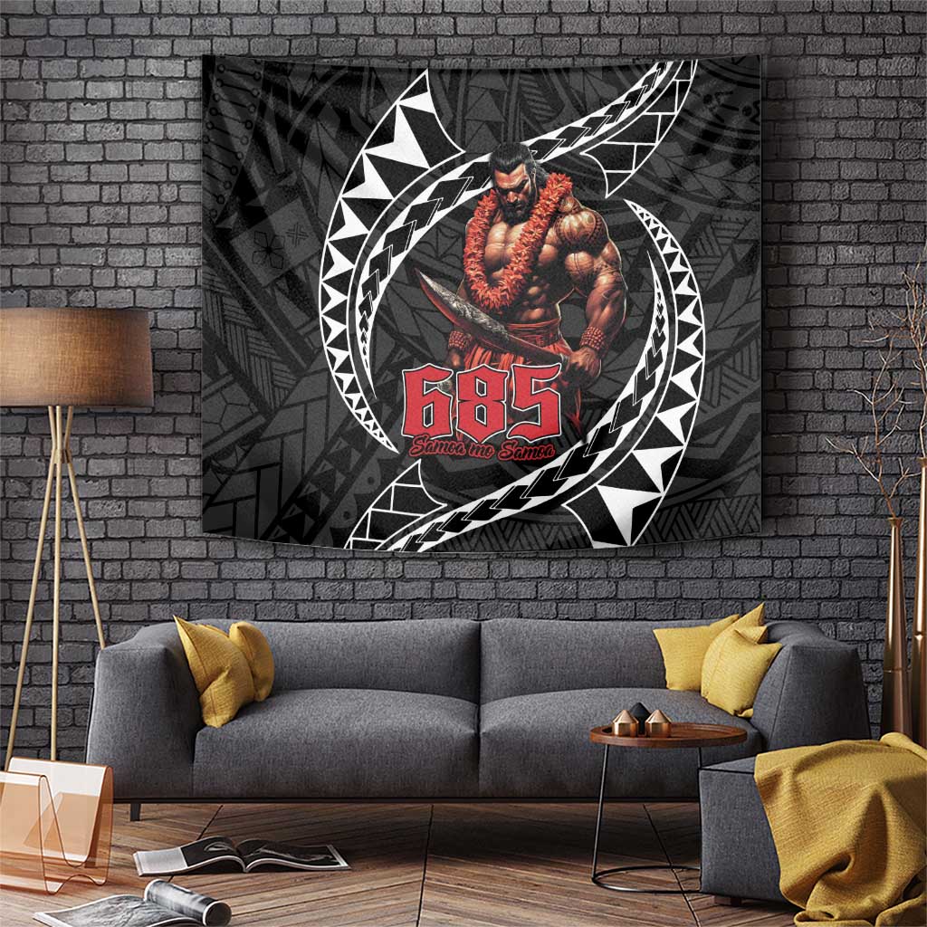 Samoan Pride Polynesian Tribal Warrior Tapestry 685 Samoa Mo Samoa LT9 Black - Polynesian Pride