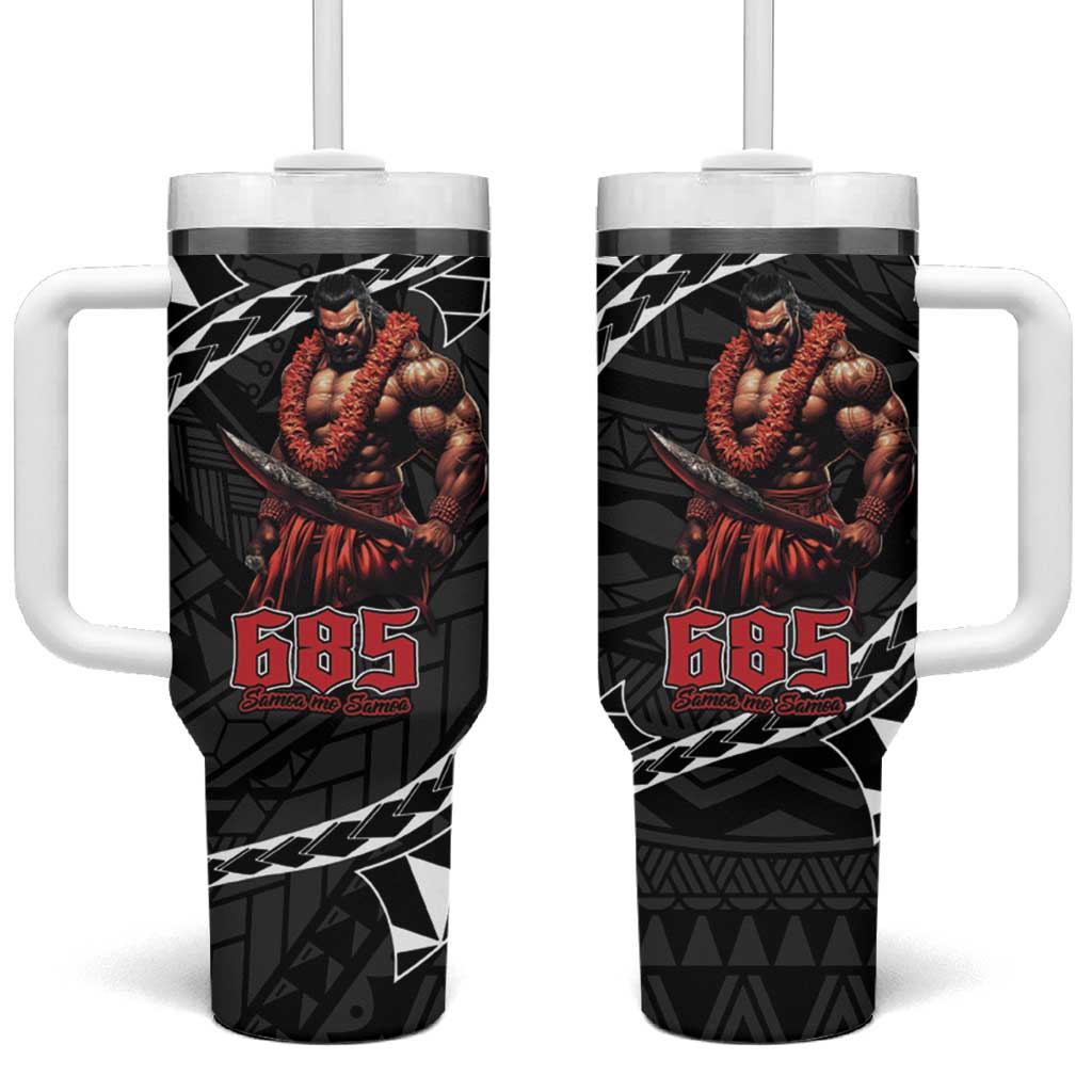 Samoan Pride Polynesian Tribal Warrior Tumbler With Handle 685 Samoa Mo Samoa LT9 One Size: 40 oz Black - Polynesian Pride