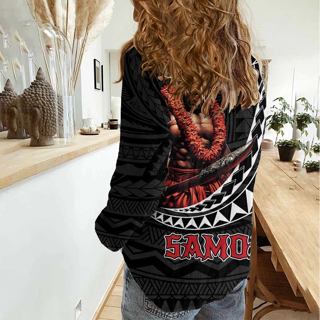Samoan Pride Polynesian Tribal Warrior Women Casual Shirt 685 Samoa Mo Samoa