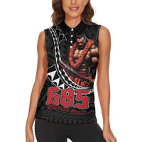 Samoan Pride Polynesian Tribal Warrior Women Sleeveless Polo Shirt 685 Samoa Mo Samoa