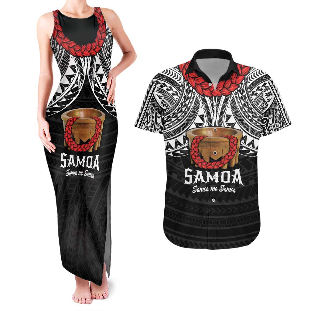 Samoan Tanoa Kava Bowl Ula Fala Couples Matching Tank Maxi Dress and Hawaiian Shirt Polynesian Tribal Vibe LT9 Brown - Polynesian Pride