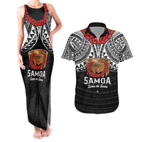 Samoan Tanoa Kava Bowl Ula Fala Couples Matching Tank Maxi Dress and Hawaiian Shirt Polynesian Tribal Vibe