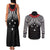 Samoan Tanoa Kava Bowl Ula Fala Couples Matching Tank Maxi Dress and Long Sleeve Button Shirt Polynesian Tribal Vibe