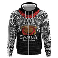 Samoan Tanoa Kava Bowl Ula Fala Hoodie Polynesian Tribal Vibe LT9 Zip Hoodie Brown - Polynesian Pride