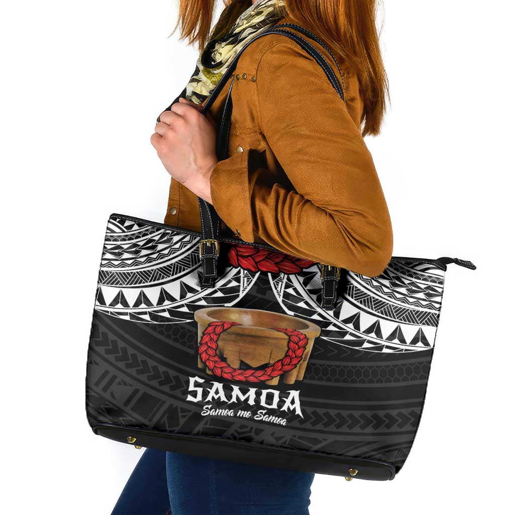 Samoan Tanoa Kava Bowl Ula Fala Leather Tote Bag Polynesian Tribal Vibe LT9 Brown - Polynesian Pride