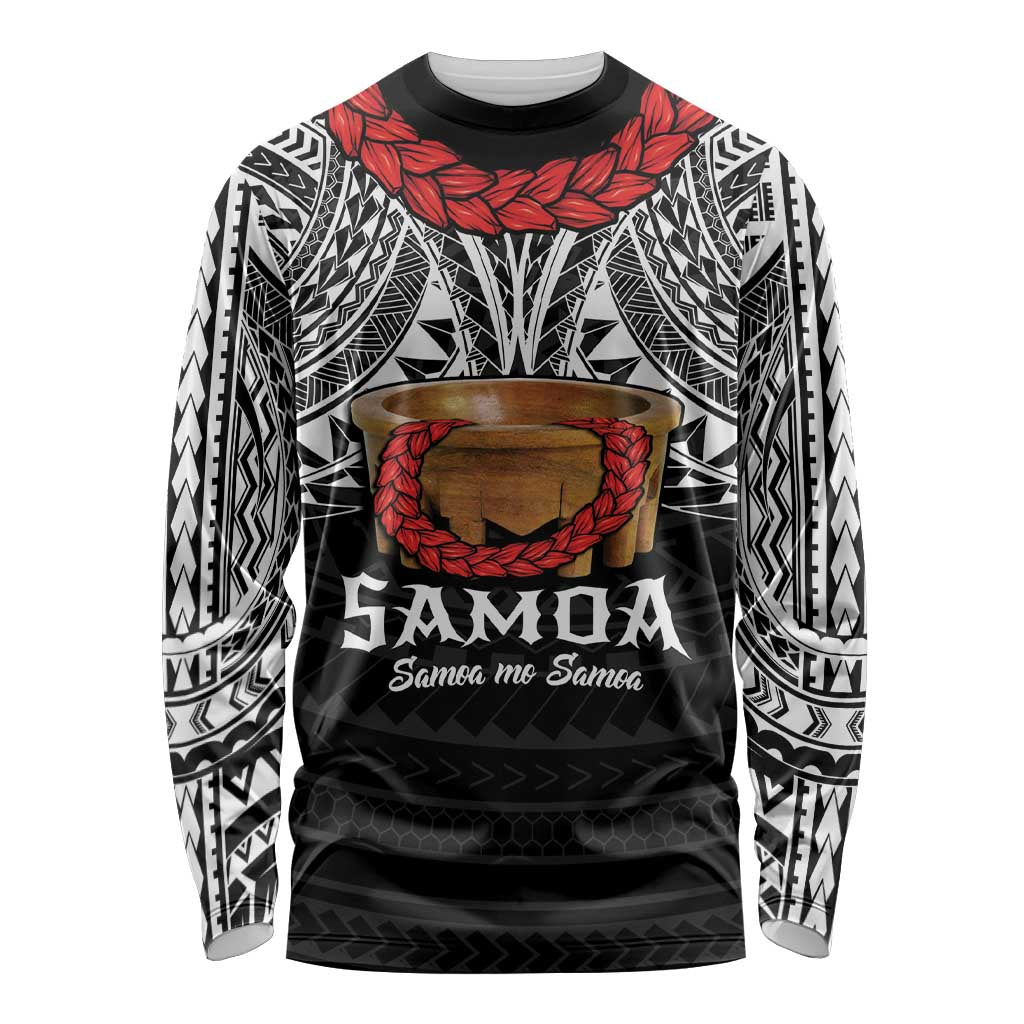Samoan Tanoa Kava Bowl Ula Fala Long Sleeve Shirt Polynesian Tribal Vibe LT9 Unisex Brown - Polynesian Pride