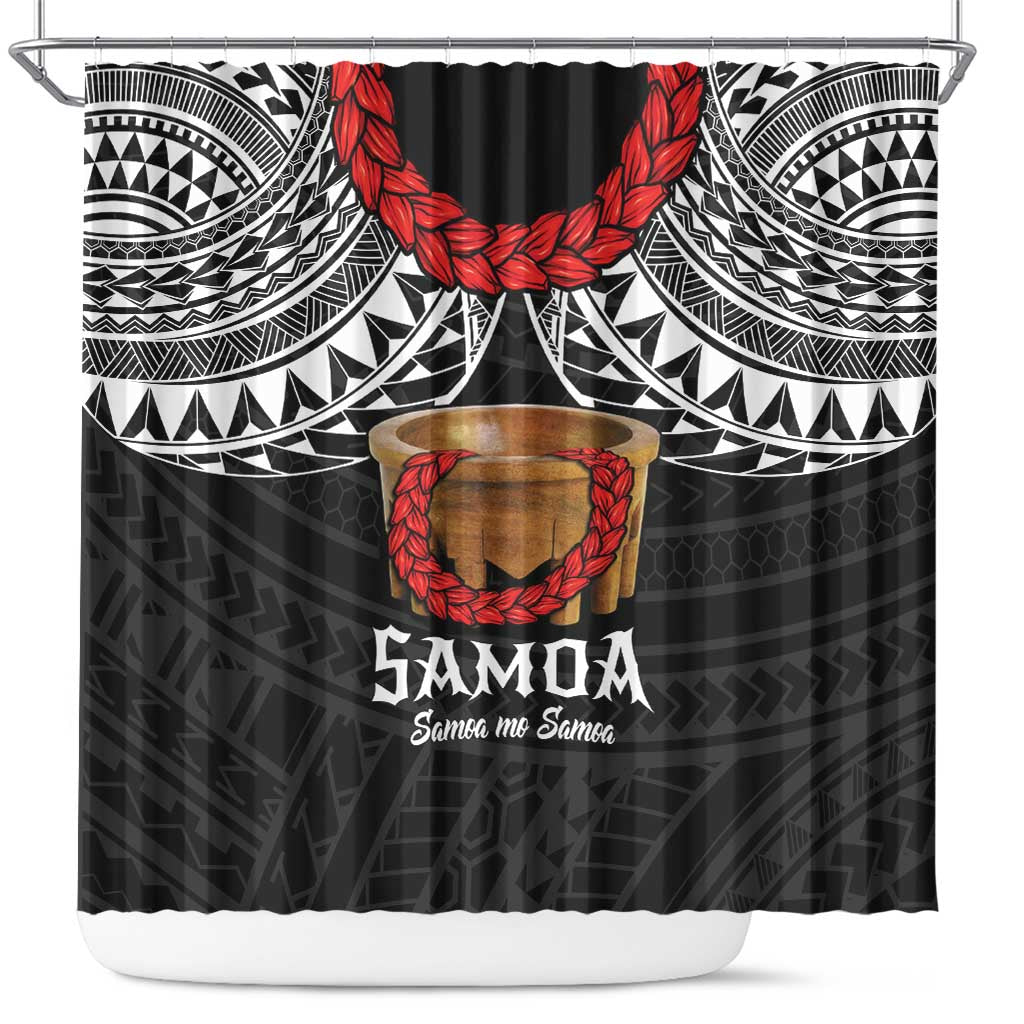 Samoan Tanoa Kava Bowl Ula Fala Shower Curtain Polynesian Tribal Vibe LT9 Brown - Polynesian Pride