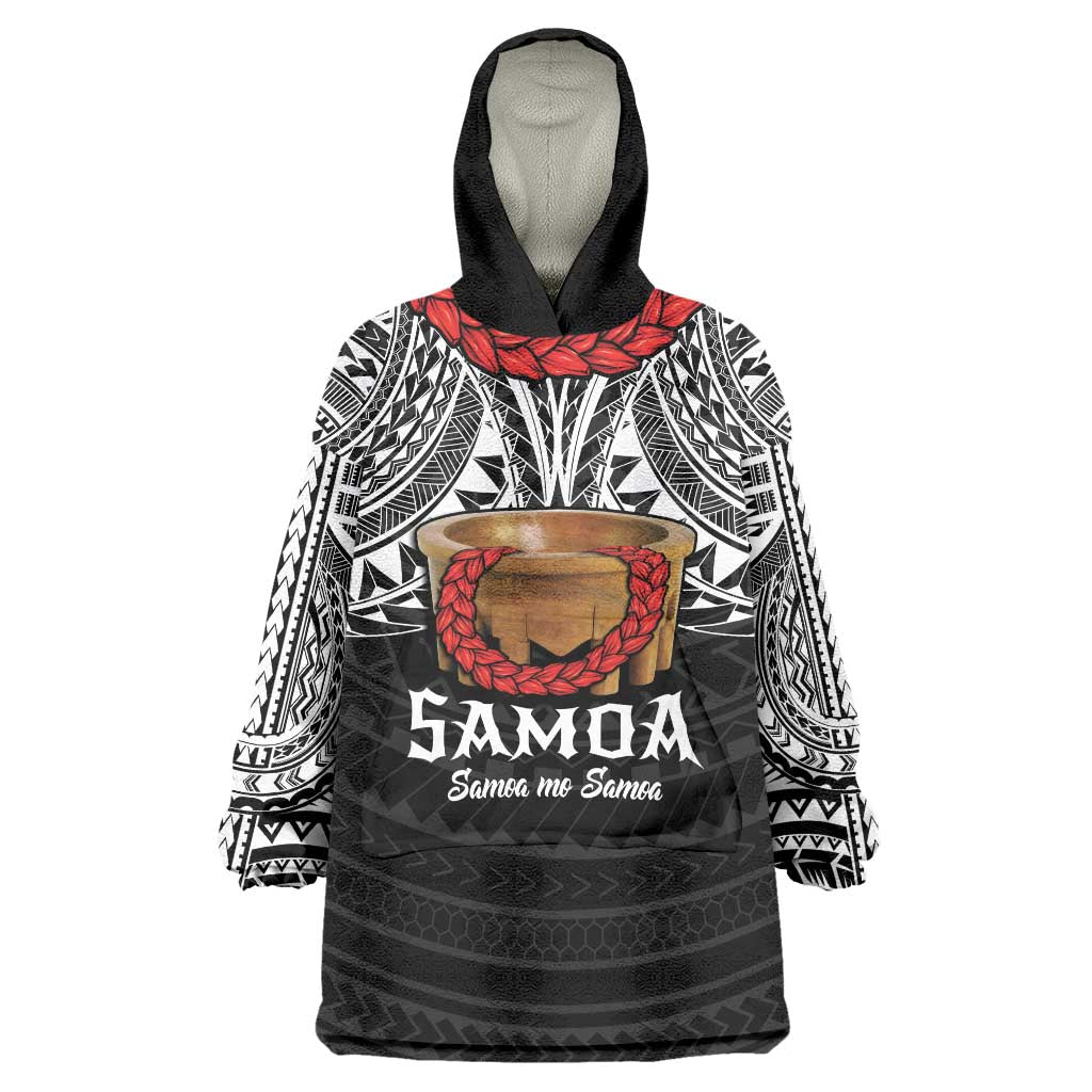 Samoan Tanoa Kava Bowl Ula Fala Wearable Blanket Hoodie Polynesian Tribal Vibe LT9 One Size Brown - Polynesian Pride