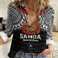Samoan Tanoa Kava Bowl Ula Fala Women Casual Shirt Polynesian Tribal Vibe
