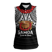Samoan Tanoa Kava Bowl Ula Fala Women Sleeveless Polo Shirt Polynesian Tribal Vibe