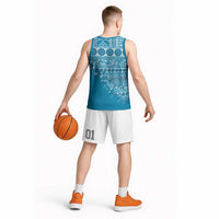 Fiji Marau na Kerisimasi Basketball Jersey Aqua Tagimoucia Tapa Masi Tribal - Polynesian Pride
