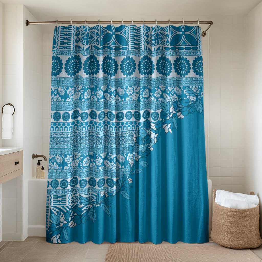 Fiji Marau na Kerisimasi Bathroom Set Aqua Tagimoucia Tapa Masi Tribal - Polynesian Pride