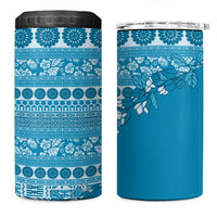 Fiji Marau na Kerisimasi 4 in 1 Can Cooler Tumbler Aqua Tagimoucia Tapa Masi Tribal - Polynesian Pride