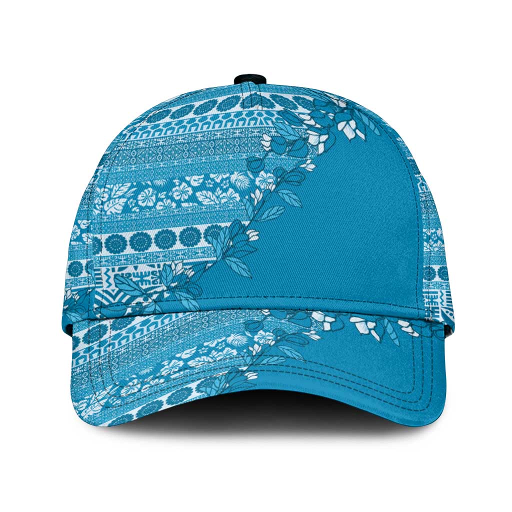 Fiji Marau na Kerisimasi Classic Cap Aqua Tagimoucia Tapa Masi Tribal - Polynesian Pride