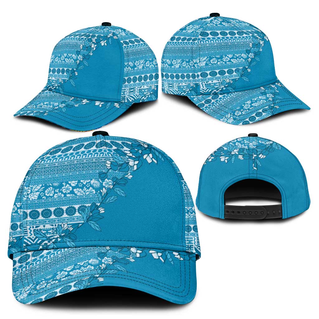 Fiji Marau na Kerisimasi Classic Cap Aqua Tagimoucia Tapa Masi Tribal - Polynesian Pride