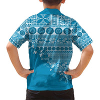 Fiji Marau na Kerisimasi Hawaiian Shirt Aqua Tagimoucia Tapa Masi Tribal - Polynesian Pride