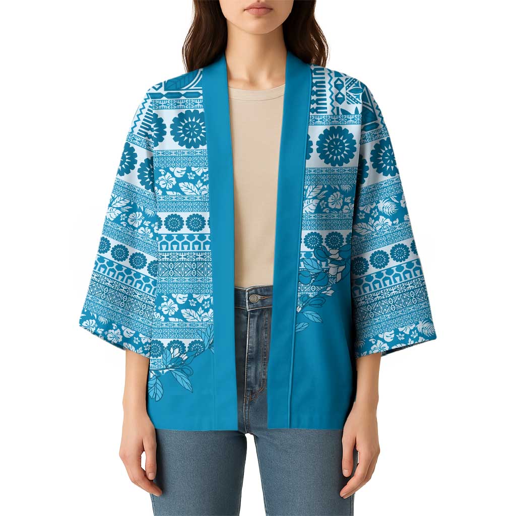 Fiji Marau na Kerisimasi Kimono Aqua Tagimoucia Tapa Masi Tribal - Polynesian Pride