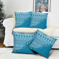 Fiji Marau na Kerisimasi Pillow Cover Aqua Tagimoucia Tapa Masi Tribal - Polynesian Pride