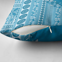 Fiji Marau na Kerisimasi Pillow Cover Aqua Tagimoucia Tapa Masi Tribal - Polynesian Pride