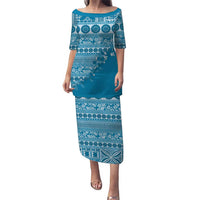 Fiji Marau na Kerisimasi Puletasi Aqua Tagimoucia Tapa Masi Tribal - Polynesian Pride