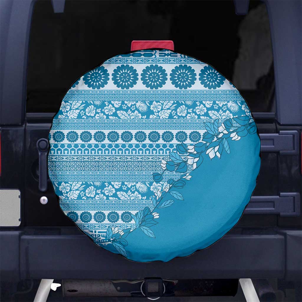 Fiji Marau na Kerisimasi Spare Tire Cover Aqua Tagimoucia Tapa Masi Tribal - Polynesian Pride