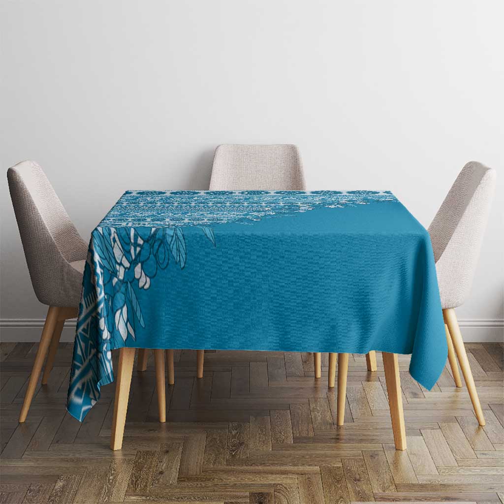 Fiji Marau na Kerisimasi Tablecloth Aqua Tagimoucia Tapa Masi Tribal - Polynesian Pride